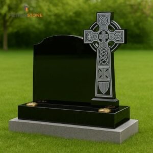 Absolute Black Celtic Cross Granite Memorial