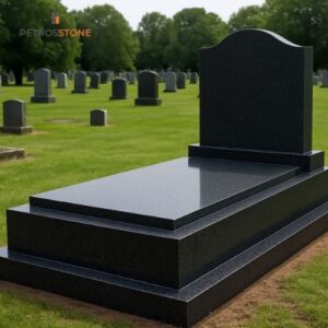 Absolute Black Orthodox Raised Slab Granite Memorial