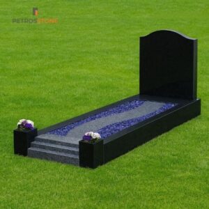 Absolute Black Standard Kerb Set with Granite Headstone