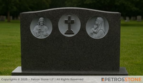 Granite Bas-Relief Portrait Headstone