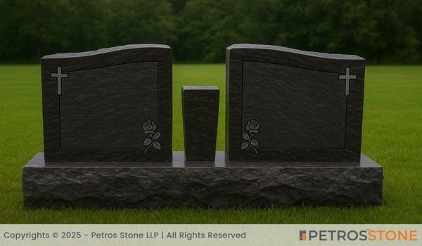 Vertical Companion Granite Headstone